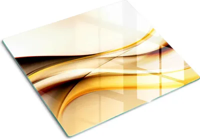 Produktbild von Tulup Glas Herdabdeckplatte Glaskeramikkochfeld-Abdeckung Spritzschutz Glasabdeckplatte Kochplattenabdeckung und Schneidebrett - Einteilig - 60x52 cm Abstrakte Wellen