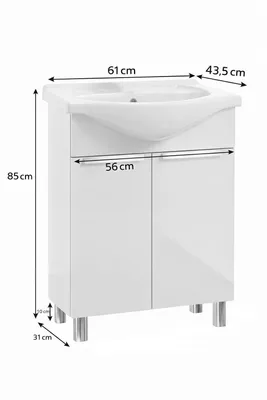 Immagine prodotto di DomoDomo Mobile da bagno con miscelatore per lavabo e miscelatore a colonna a sifone bianco 60x85cm