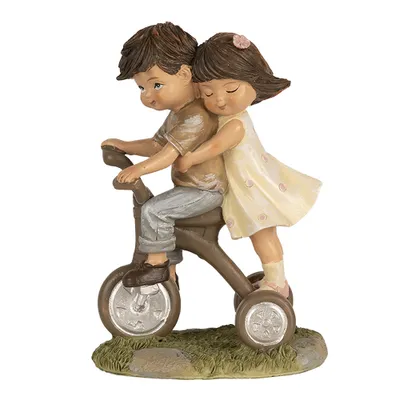 Image de Clayre & Eef Figurine Enfants 14 cm Marron Polyrésine