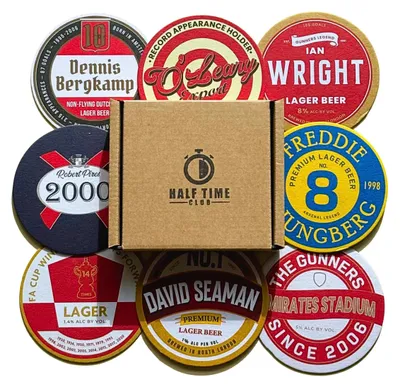 8er-Pack Bierdeckel mit Arsenal-Motiv – Geschenk für Fans