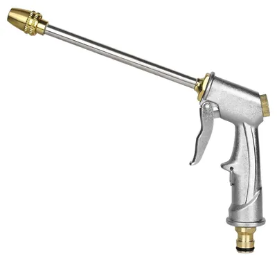 Produktbild von Gartenbrause Handbrause Wasserpistole - Metall - 4 verstellbare Strahlarten - Für Garten und Auto