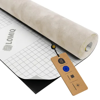 Produktbild von LOMIQ Mikrofaserstoff Selbstklebend, 500x150cm, Ecru, Wildleder Optik, Elastische Klebefolie für Autohimmel, Cockpit und Innenverkleidung, Weich, Dehnbar und Strapazierfähig, Leicht Zuschneidbar