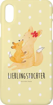 Produktbild von Mr. & Mrs. Panda Iphone 10 Handyhülle Fuchs Mama - Gelb Pastell - Geschenk, Muttertag, Hülle, Cover, Tochter, Handy, Mutter, Schoß, X