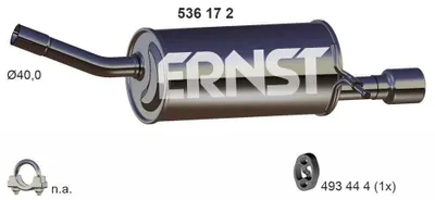 Produktbild von ERNST 536172 Endschalldämpfer für DACIA DUSTER Auspuff