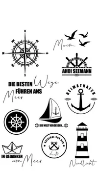 Produktbild von VBS Silikonstempel Am Meer für Karten, Scrapbooks & Geschenkverpackungen, ca. 3,6 bis 7,9 cm Motivgröße