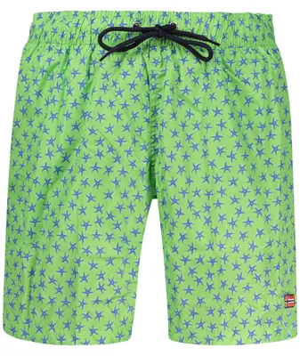 Produktbild von Grüne Bade-Boxershorts für Männer mit Seestern-Details - Norwegen Stil