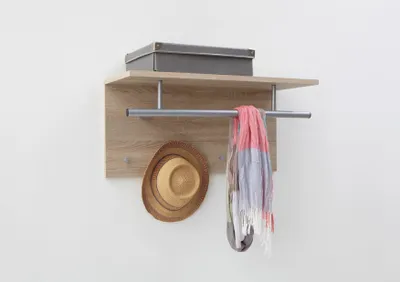 Produktbild von FMD furniture 441-001 Wandgarderobe in Nachbildung Sonoma Eiche Nachbildung, Maße ca. 72 x 34,5 x 29,5 cm (BxHxT)
