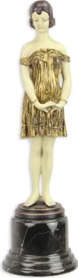 Produktbild von Bronzeskulptur einer Frau Replikat Retro Design Dekoration