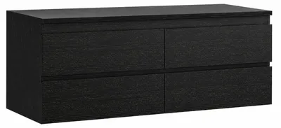 Image de Meuble de salle de bain Angela 140cm - bois noir – Armoire de rangement