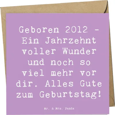 Produktbild von Mr. & Mrs. Panda Grußkarte Spruch 2012 Geburtstag - Lavendeltraum - Geschenk, doppelkarte, Geburtstagsgeschenk, faltkarte, inspirierende Träume, besondere Ereignisse