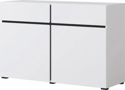 Zdjęcie produktu dla Komoda Cross 45 z szufladami 119 cm - biały / czarny