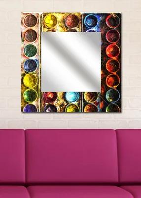 Produktbild von Wallity, MA-49, Wandspiegel, Mehrfarbig, MDF, 50 x 50 cm