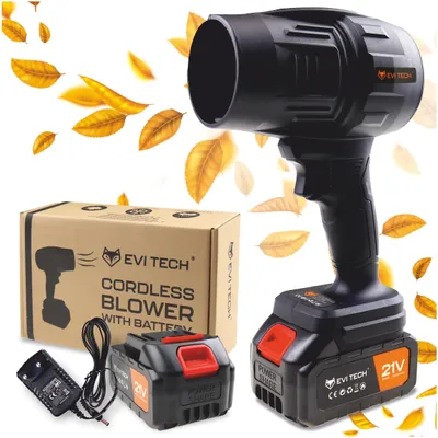 Produktbild von Akku Laubbläser 1050W kabellos, 3-in-1 Schneebläser & Autotrockner, Turbo-Modus 21V Li-Ion Akku 4000mAh inkl. Ladegerät, EVI TECH JetBlow