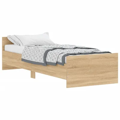 Produktbild von vidaXL Bettgestell ohne Matratze Sonoma-Eiche 75x190 cm Holzwerkstoff