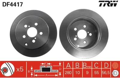 Produktbild von TRW Bremsscheiben (2 Stück) Hinterachse DF4417