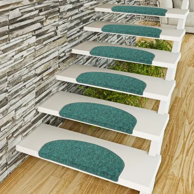 Produktbild von Trend Schlinge Stufenmatte Strong Petrol (halbrund), Größe / Menge:18x56 cm = 1 Stck.