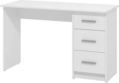 Produktbild von Dmora Schreibtisch Rifiano 121x50x75h cm Weiß, mit Regal und 3 Schubladen