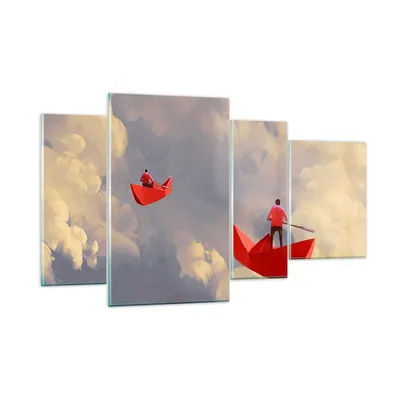 Produktbild von Bilder auf glas - Abstraktion modern - 120x70cm - Glasbilder - Wandbilder - Kunstdruck - zum Aufhängen bereit - Wanddekoration aus Glas - Glas Bilder - Wandbild auf Glas - 4 Teile - GDL120x70-3832
