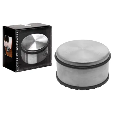 Produktbild von 4er Set Türstopper Edelstahl Türpuffer Massiv 1,1 kg Boden Puffer Bodentürpuffer Gummipuffer Rutschfest Tür Stopper Gummiert