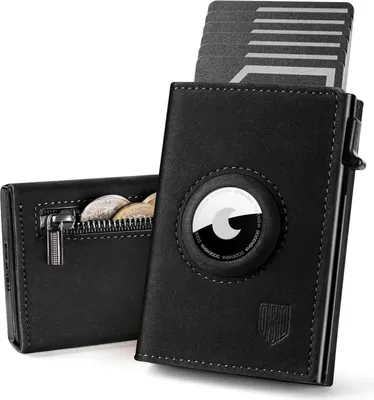 Image de Porte-monnaie AirTag DODENSHA® avec protection RFID pour hommes- Porte-cartes noir