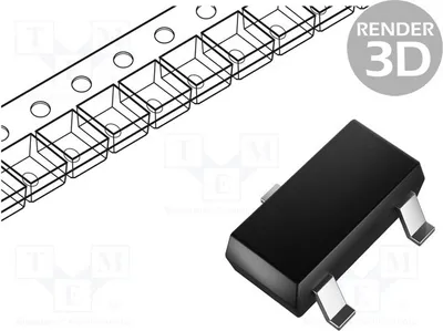 Produktbild von 25x Diode: Gleichrichterdiode Schottky 0,2A 30V 5ns SMD  SOT23 BAT54-7-F Schottkydi