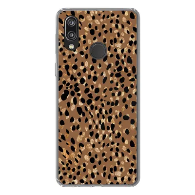 Produktbild von MuchoWow® Handyhülle Schutzhülle Hülle für Huawei P20 Lite (2020) Tiermuster - Luxus - Gold - Braun Silikon Softcase Handy Hülle - Kartenhalter