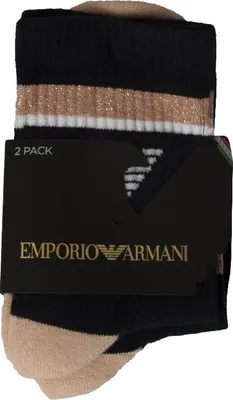 Immagine prodotto di Calzino donna EMPORIO ARMANI 2 paia di calze basse in cotone con Poliestere soletta in spugna bipack articolo 292303 2F227 IT, UNICA - ONE SIZE, Cotone 70%,Poliestere 1%,Poliammide 26%,Spandex 3%