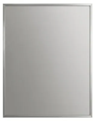 Produktbild von BadeDu OKA Badspiegel 60 x 70 cm Silber, Wandspiegel mit schmalem Aluminiumrahmen und Wandbefestigung für Badezimmer und Gäste-WC, KI-generiertes Bild