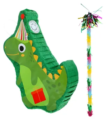 Produktbild von Dinosaurier Piñata mit Süßigkeitenbehälter und Schlagstab – Kreative Partydekoration für Geburtstagsfeiern, Brautpartys und festliche Anlässe