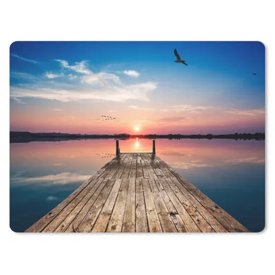 Produktbild von MuchoWow® Mauspad Mousepad Steg - Wasser - Sonnenuntergang - Rosa - Horizont 23x19 cm - Mousepads - Maus Mat - Pad - Mausunterlage - Schreibtischunterlage - Mauspad