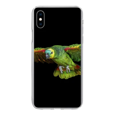 Produktbild von MuchoWow® Handyhülle Schutzhülle Hülle für iPhone Xs Papagei - Vogel - Federn Silikon Softcase Handy Hülle - Handytasche