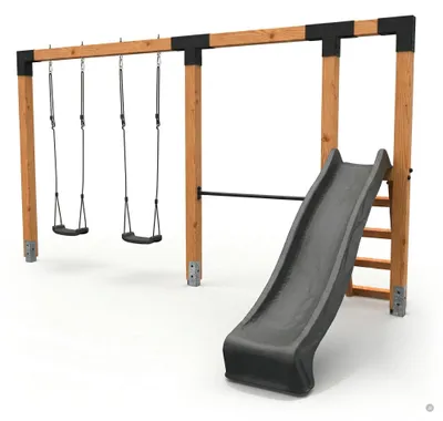 Produktbild von EXIT Linea Robust 110 Holz-Spielgerät, mit Schaukel & Turnreck & Rutsche, Spielgerät für Outdoor, Kinder