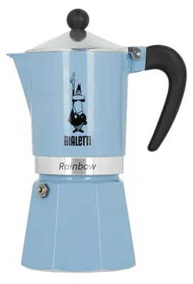 Produktbild von Bialetti 6541, Mokka-Kanne, 0,13 l, Schwarz, Blau, Silber, Aluminium, 3 Tassen, 1 Stück(e)
