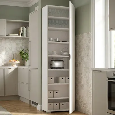Produktbild von Dmora Mehrzweckschrank 1 Tür Fiordaliso 50x182 cm Weiß, 7 Böden
