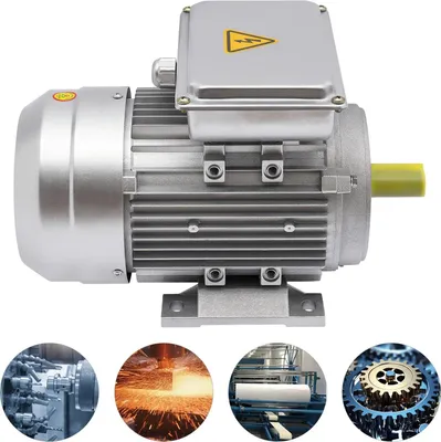 Immagine prodotto di Motore elettrico - Monofase - 750 W - 1380 giri/min - 208-240 V CA - Efficienza IE1 - Alloggiamento in alluminio - Per ventilatori, pompe, compressori