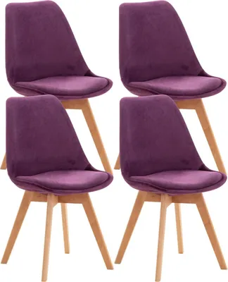 Produktbild von 4er Set Stuhl Linares Samt lila