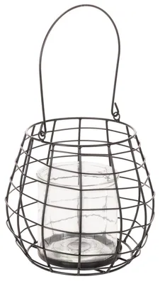 Produktbild von Gartenlaterne Schwarz 20cm Windlicht für Kerzen Outdoor Deko