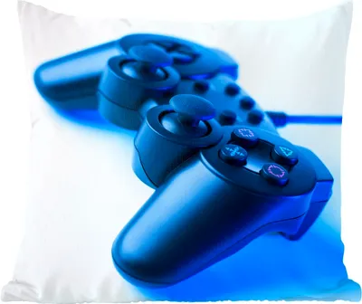 Produktbild von MuchoWow® Zierkissen Sofakissen Wohnzimmer Dekokissen 40x40 cm Gaming-Controller - Blau - Foto Kissen - Schlafzimmer Dekoration