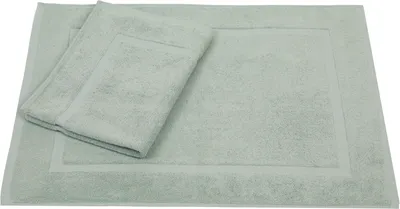 Produktbild von Betz 2er Set Badvorleger 50x70 cm PREMIUM Badematte Badteppich Duschvorleger 100% Baumwolle 650g/m²  Farbe: heugrün