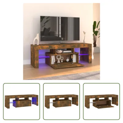 Produktbild von The Living Store TV-Schrank mit LED-Leuchten Räuchereiche 120x35x40 cm