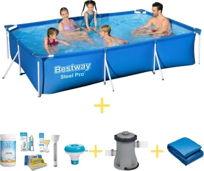 Obrázok produktu pre Bazén Bestway - Steel Pro - 300 x 201 x 66 cm - obsahuje balenie na údržbu WAYS, filtračné čerpadlo a zemnú fóliu