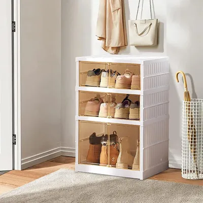 Imagen del producto de Armario para zapatos - Banco para zapatos - Estante para zapatos - Armario plegable para zapatos - Fácil instalación