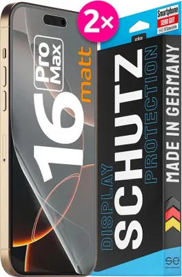 Produktbild von Smart Engineered SE0-F0102-0526-24-M, Apple, iPhone 16 Pro Max, Schlagfest, Kratzresistent, Schockresistent, Transparent, 2 Stück(e)