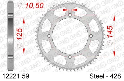 Produktbild von AFAM Kettenrad 12221-59 Hinten Stahl