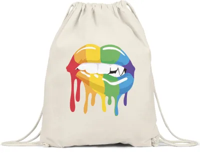 Produktbild von Love in Colors Turnbeutel LGBT Pride Liebe Regenbogenflagge Lippe Stolz