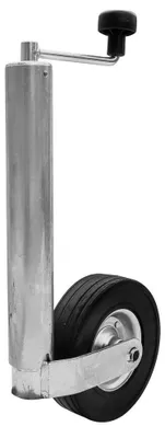 Produktbild von WINTERHOFF Stützrad ST60-255SB 250 kg, Rohr 60 mm, Höhe 525-755 mm, Vollgummi 225x70, Axiallager Kurbel, verzinkt, für Anhänger