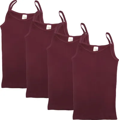Produktbild von HERMKO 2460 4er Pack Mädchen Träger Top, Unterhemd aus Baumwolle, Farbe:bordeaux, Größe:104