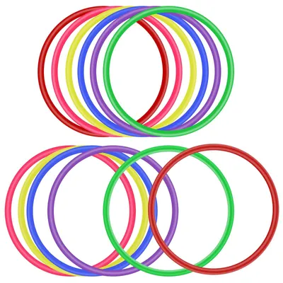 Wurfring-Set, 12 Stück, Kunststoff, 6 Farben, Ø 12 cm