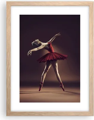 Produktbild von Gerahmtes Poster - Rahmen in heller Eiche - Ballerina Rot Kleid - 30x40 cm - Wand Bild - Wanddeko - Wandbilder - Wandposter - Bilderrahmen - Bilder - Kunstdruck - Wandbild - P2NPA30x40-4336