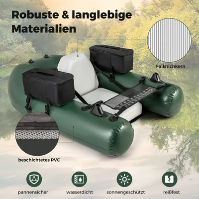 Productafbeelding van Opblaasbare vissersboot, opblaasbare boot, vissersboot met rugleuning, pedaalboot, 157 x 114 x 35 cm